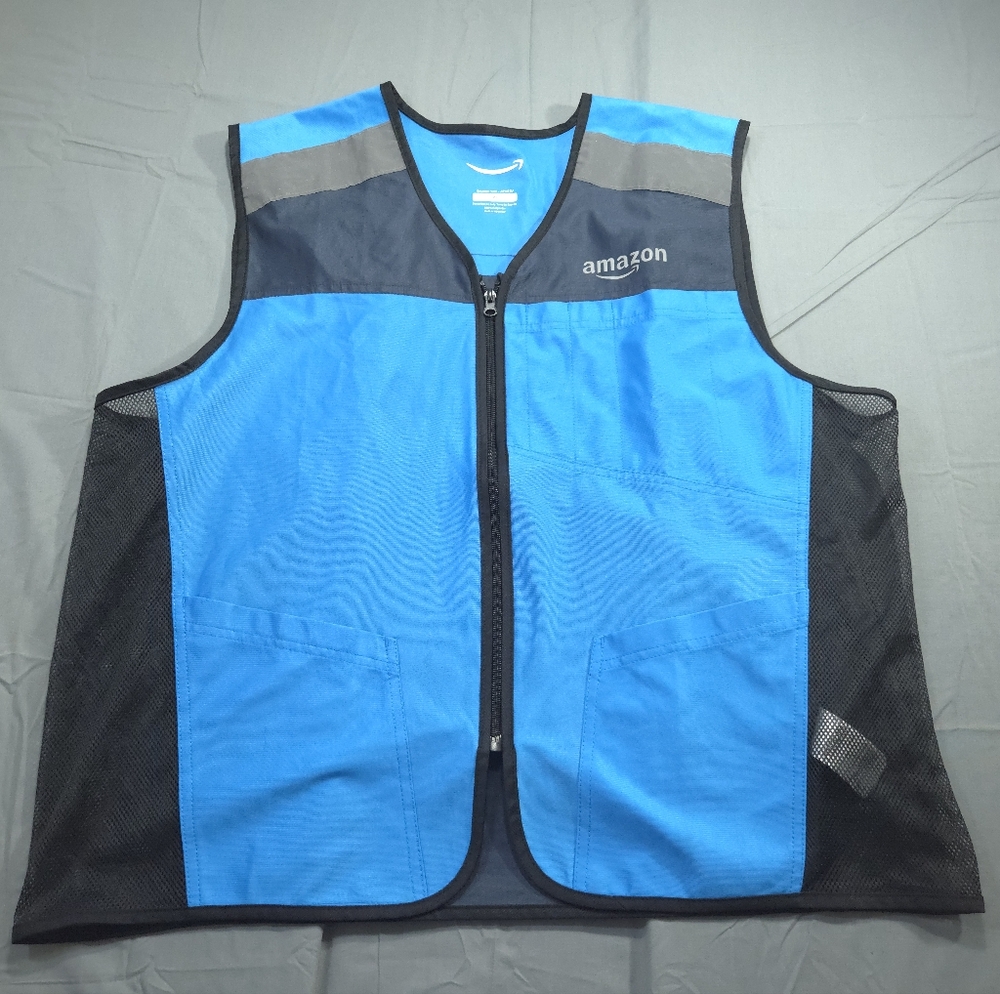Amazon Flex Vest Extra Large Adults Delivery Driver warehouse Blue zip R…